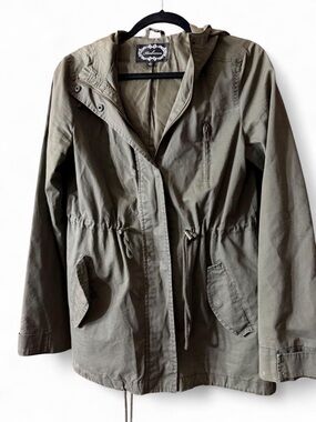 Ambiance Olive Utility Anorak Jacket with Hood